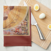 アンティークコペルニ太陽のカンヴィンテージ天文学 キッチンタオル (四つ折り)