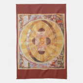 アンティークコペルニ太陽のカンヴィンテージ天文学 キッチンタオル (縦)