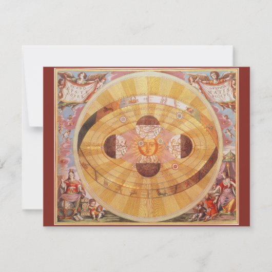 アンティークコペルニ太陽のカンヴィンテージ天文学 招待状 (正面)