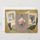 アンティークコラージュ |男らし3枚の写カスタム真の年 招待状 (正面)