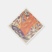 アンティークコントラストの色ツリー スタンダードカクテルナプキン (角)