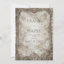 アンティークコンパスエンチャント結婚フォレスト 招待状