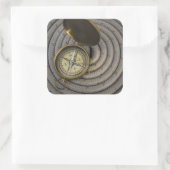 アンティークコンパスオンサイロボートデッキ スクエアシール (バッグ)