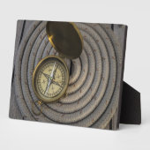 アンティークコンパスオンサイロボートデッキ フォトプラーク (側面)