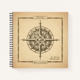 アンティークコンパスバラトラベルスケッチブック ノートブック