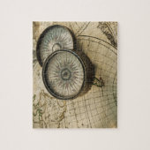 アンティークコンパス地図 ジグソーパズル (縦)