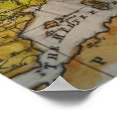 アンティークコンパス地図 ポスター (角)