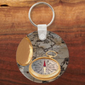 アンティークコンパス(Map Keychain) キーホルダー (正面)