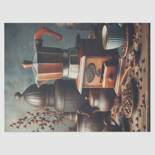 アンティークコーヒーグラインダーカップ 薄葉紙 (正面)