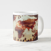アンティークコーヒーワールド地図マグカップ ジャンボコーヒーマグカップ (正面右)