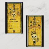 アンティークゴシックのタロットソードのエーススカル&ボーン 名刺 (正面/裏面)