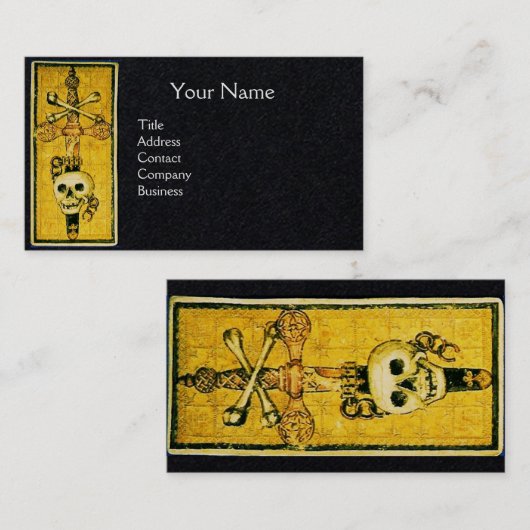 アンティークゴシックのタロットソードエースブラック紙 名刺 (正面/裏面)