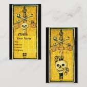 アンティークゴシックのタロットソードブラックイエローのエース 名刺 (正面/裏面)