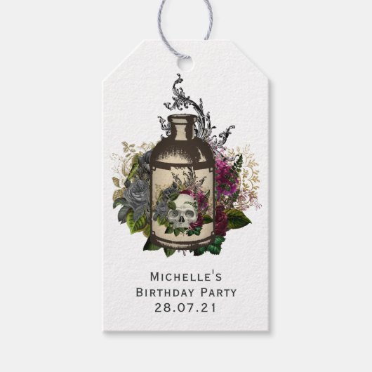 アンティークゴシックフローラボトル ギフトタグ (正面)