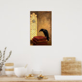 アンティークゴシックレーヴン古代の中世の本 ポスター (キッチン)