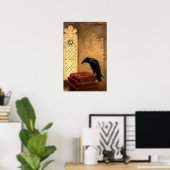 アンティークゴシックレーヴン古代の中世の本 ポスター (ホームオフィス)