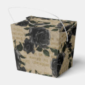 アンティークゴシック様式ブラックバラと書道 フェイバーボックス (裏面サイド)