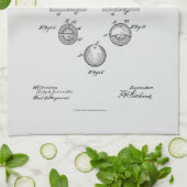 アンティークゴルフボール1902、特許スケッチ キッチンタオル (折り畳み)