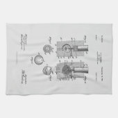 アンティークゴルフボール1902、特許スケッチ キッチンタオル (横)