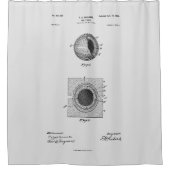 アンティークゴルフボール1902、特許スケッチ シャワーカーテン (正面)