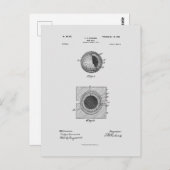 アンティークゴルフボール1902、特許スケッチ ポストカード (正面/裏面)
