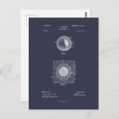 アンティークゴルフボール1902、特許スケッチ ポストカード (正面/裏面)