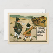 アンティークゴルフ規則10漫画 ポストカード (正面/裏面)