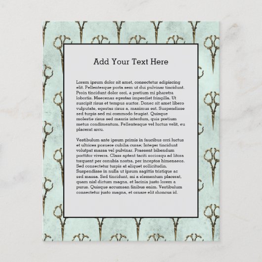 アンティークゴールデンシザーヘアドライザーヘアーカット チラシ (正面)