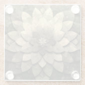 アンティークゴールデンマンダラアートテクスチャード花 ガラスコースター (裏面)