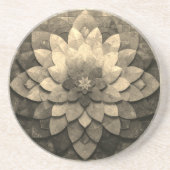 アンティークゴールデンマンダラアートテクスチャード花 コースター (正面)