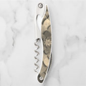 アンティークゴールデンマンダラアートテクスチャード花 ソムリエナイフ (正面)