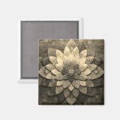 アンティークゴールデンマンダラアートテクスチャード花 マグネット (正面/裏面)