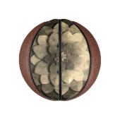 アンティークゴールデンマンダラアートテクスチャード花 ミニバスケットボール (縦)