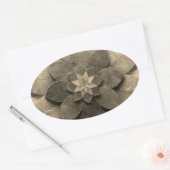 アンティークゴールデンマンダラアートテクスチャード花 楕円形シール (封筒)