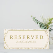 アンティークゴールドと象牙のReserved Hanging Chairサイン (スタンド正面)