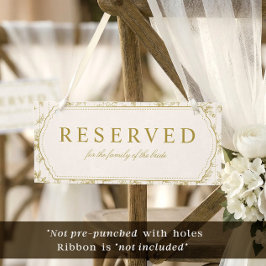 アンティークゴールドと象牙のReserved Hanging Chairサイン