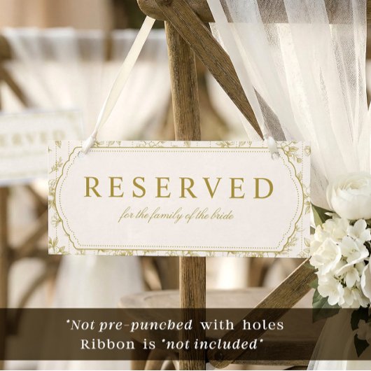 アンティークゴールドと象牙のReserved Hanging Chairサイン