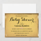 アンティークゴールドの優雅さ 招待状 (正面/裏面)