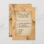 アンティークゴールドの出欠返信(メニュー選択付き) 出欠カード (正面/裏面)