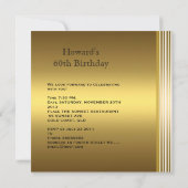アンティークゴールドの本 男性 60歳の誕生日 メンズ 招待状 (裏面)