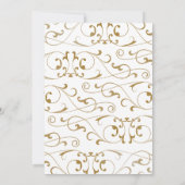 アンティークゴールドの華やかなモノグラム結婚式招待状 招待状 (裏面)
