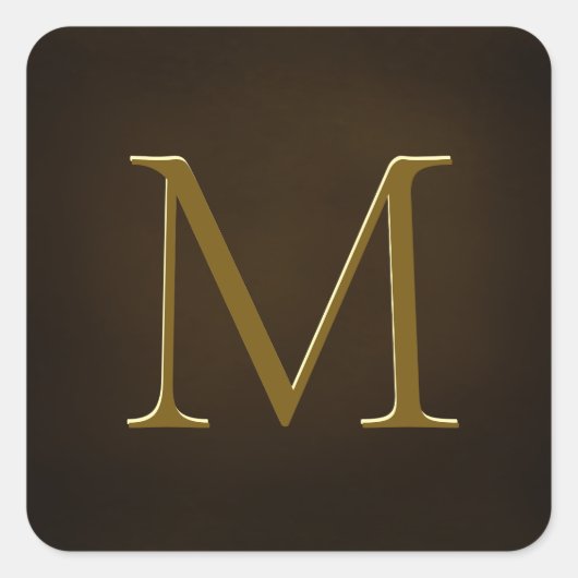 アンティークゴールドエンボス加工モノグラムパーソナライズドシール スクエアシール (正面)