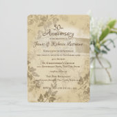 アンティークゴールドカントリーbarn 50周年結婚記念日 招待状 (スタンド正面)