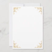 アンティークゴールドクレストホワイトムスリムウェディング 招待状 (裏面)