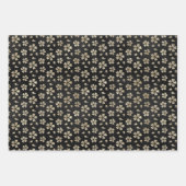 アンティークゴールドシルバーフローラルパターン ラッピングペーパーシート (正面3)