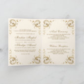 アンティークゴールドフレームクリームアイボリーイスラム結婚式 招待状 (内部)