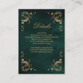 アンティークゴールドフレーム エメラルドグリーンのディテール エンクロージャーカード (正面)