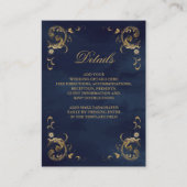 アンティークゴールドフレーム ネイビーブルーのディテール エンクロージャーカード (正面)