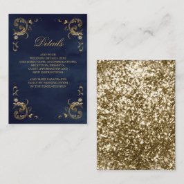 アンティークゴールドフレーム ネイビーブルーのディテール エンクロージャーカード