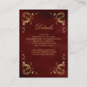 アンティークゴールドフレーム バーガンディレッドのディテール エンクロージャーカード (正面)